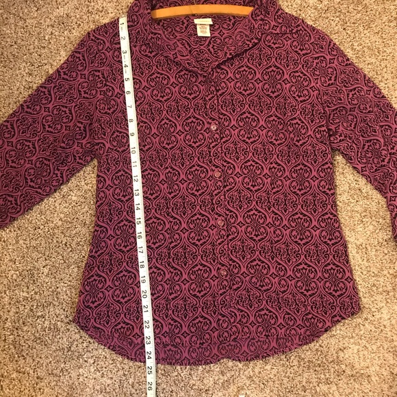 Covington Black And Pink Sheer Button Up Size M - Picture 6 of 6